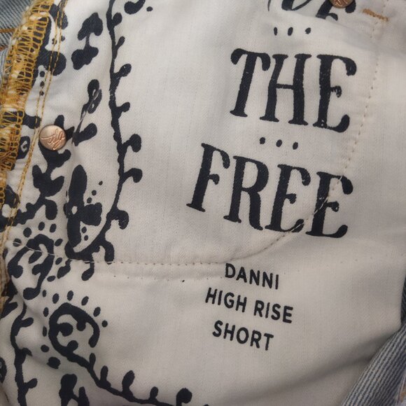 Free People Blue Jean Shorts Casual Denim - Picture 7 of 8